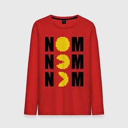 Лонгслив хлопковый мужской Pac-Man: Nom nom, цвет: красный