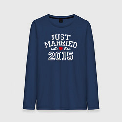 Лонгслив хлопковый мужской Just Married 2015 Молодожены, цвет: тёмно-синий