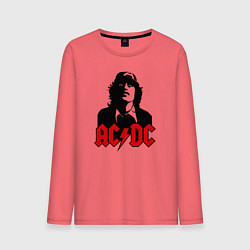 Лонгслив хлопковый мужской AC/DC Madness, цвет: коралловый