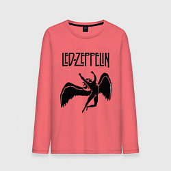 Лонгслив хлопковый мужской Led Zeppelin Swan, цвет: коралловый