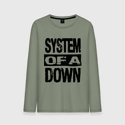 Лонгслив хлопковый мужской System Of A Down, цвет: авокадо