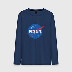 Лонгслив хлопковый мужской NASA: Logo, цвет: тёмно-синий