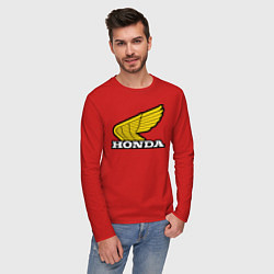 Лонгслив хлопковый мужской Honda, цвет: красный — фото 2