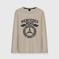 Лонгслив хлопковый мужской Mercedes Benz, цвет: миндальный