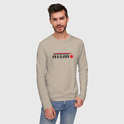Лонгслив хлопковый мужской Nismo, цвет: миндальный — фото 2