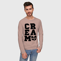 Лонгслив хлопковый мужской Wu tang clan, цвет: пыльно-розовый — фото 2