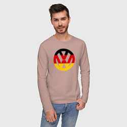 Лонгслив хлопковый мужской Wolksvagen, цвет: пыльно-розовый — фото 2