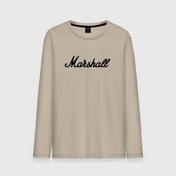 Лонгслив хлопковый мужской Marshall logo, цвет: миндальный