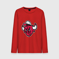 Лонгслив хлопковый мужской Chicago Bulls (в кепке), цвет: красный