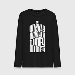 Лонгслив хлопковый мужской Talk Whovian To Me, цвет: черный