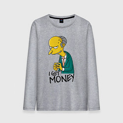 Лонгслив хлопковый мужской Mr. Burns: I get money, цвет: меланж