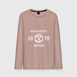 Лонгслив хлопковый мужской Manchester United 1878, цвет: пыльно-розовый