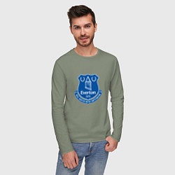 Лонгслив хлопковый мужской Эвертон logo - nil satis nisi optimum, цвет: авокадо — фото 2