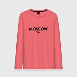 Лонгслив хлопковый мужской Moscow City, цвет: коралловый
