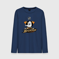 Лонгслив хлопковый мужской NHL: Anaheim Ducks, цвет: тёмно-синий