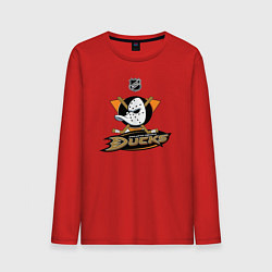 Лонгслив хлопковый мужской NHL: Anaheim Ducks, цвет: красный
