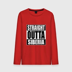 Лонгслив хлопковый мужской Straight Outta Siberia, цвет: красный