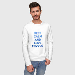 Лонгслив хлопковый мужской Keep Calm & Love Envyus, цвет: белый — фото 2