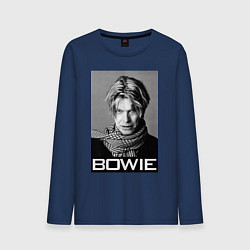 Лонгслив хлопковый мужской Bowie Legend, цвет: тёмно-синий