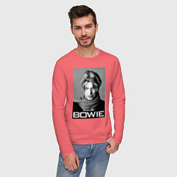 Лонгслив хлопковый мужской Bowie Legend, цвет: коралловый — фото 2