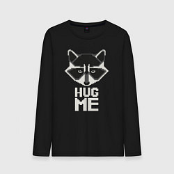 Лонгслив хлопковый мужской Raccoon: Hug me, цвет: черный