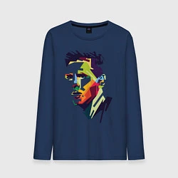 Лонгслив хлопковый мужской Lionel Messi: fun-art, цвет: тёмно-синий
