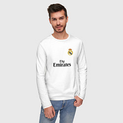 Лонгслив хлопковый мужской Real Madrid: Fly Emirates, цвет: белый — фото 2