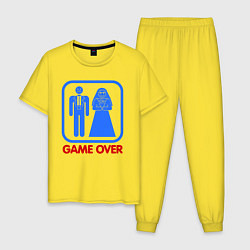 Пижама хлопковая мужская Game over, цвет: желтый