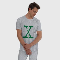 Пижама хлопковая мужская The X-files, цвет: меланж — фото 2