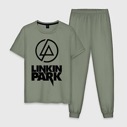 Пижама хлопковая мужская Linkin Park, цвет: авокадо