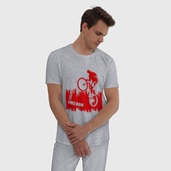 Пижама хлопковая мужская Велосипед цвета меланж — фото 2