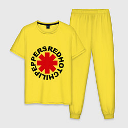 Пижама хлопковая мужская Red Hot Chili Peppers, цвет: желтый
