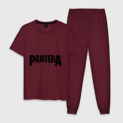Пижама хлопковая мужская Pantera цвета меланж-бордовый — фото 1