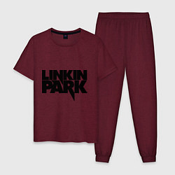 Пижама хлопковая мужская Linkin Park, цвет: меланж-бордовый