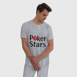 Пижама хлопковая мужская Poker Stars, цвет: меланж — фото 2