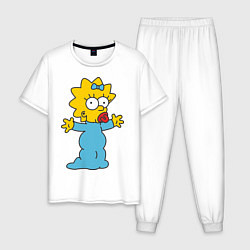 Пижама хлопковая мужская Maggie Simpson, цвет: белый