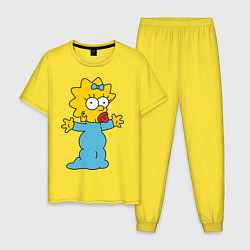 Пижама хлопковая мужская Maggie Simpson, цвет: желтый