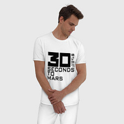 Пижама хлопковая мужская 30 Seconds To Mars, цвет: белый — фото 2