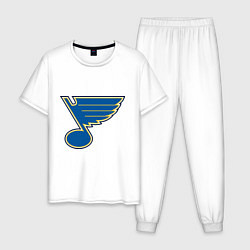 Пижама хлопковая мужская St Louis Blues, цвет: белый