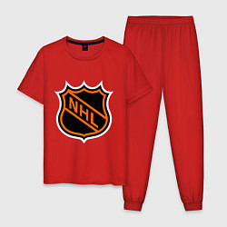 Пижама хлопковая мужская NHL, цвет: красный