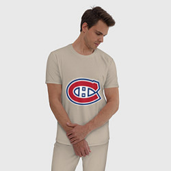 Пижама хлопковая мужская Montreal Canadiens, цвет: миндальный — фото 2