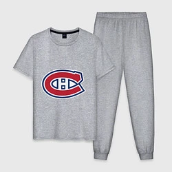 Пижама хлопковая мужская Montreal Canadiens, цвет: меланж