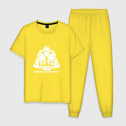 Пижама хлопковая мужская UAC, цвет: желтый