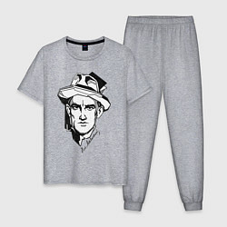 Пижама хлопковая мужская Маяковский, цвет: меланж