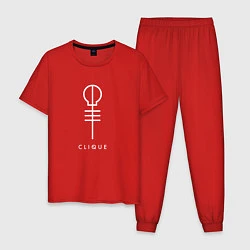 Пижама хлопковая мужская Twenty One Pilots: Clique, цвет: красный