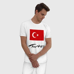 Пижама хлопковая мужская Turkey, цвет: белый — фото 2