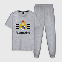 Пижама хлопковая мужская Real Madrid Lines, цвет: меланж