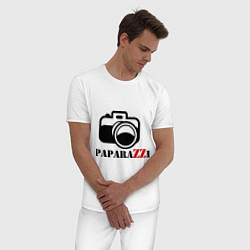 Пижама хлопковая мужская Paparazzi, цвет: белый — фото 2
