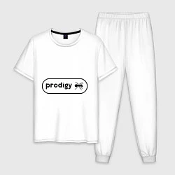 Пижама хлопковая мужская Prodigy лого с муравьем, цвет: белый