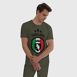 Пижама хлопковая мужская Forza Juventus цвета меланж-хаки — фото 2